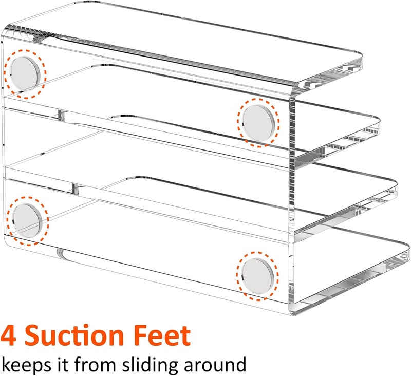 FUCDTEFC Desk Mail Organizer, 3 Section Clear Acrylic File Holder Letter Organizer, Vertical Lightweight Modern Envelope Holder Desk Accessories & Workspace Organizers for Office, Home, School - Image 4
